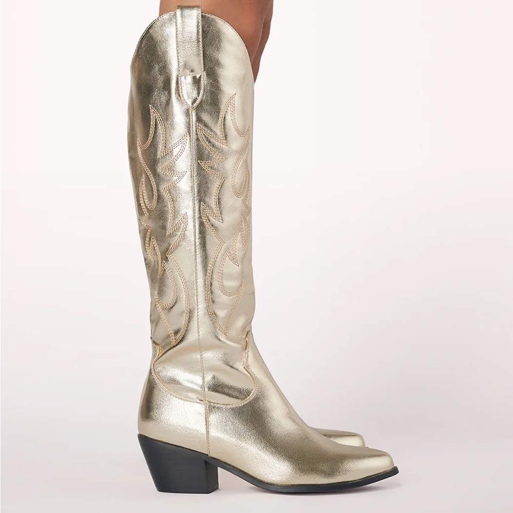 Gold Metallic Cowboy Boots
